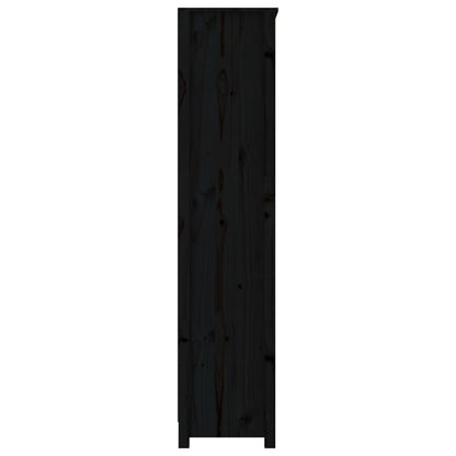 vidaXL Book Cabinet Black 80x35x154 cm Solid Wood Pine