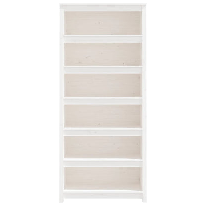 vidaXL Book Cabinet White 80x35x183 cm Solid Wood Pine
