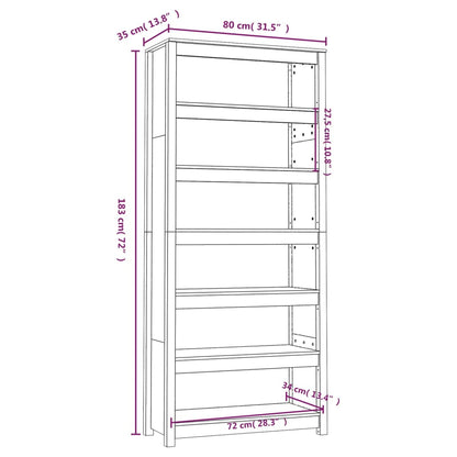vidaXL Book Cabinet White 80x35x183 cm Solid Wood Pine