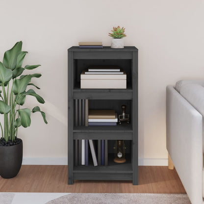 vidaXL Book Cabinet Grey 50x35x97 cm Solid Wood Pine