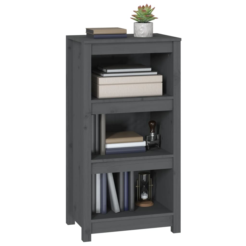 vidaXL Book Cabinet Grey 50x35x97 cm Solid Wood Pine