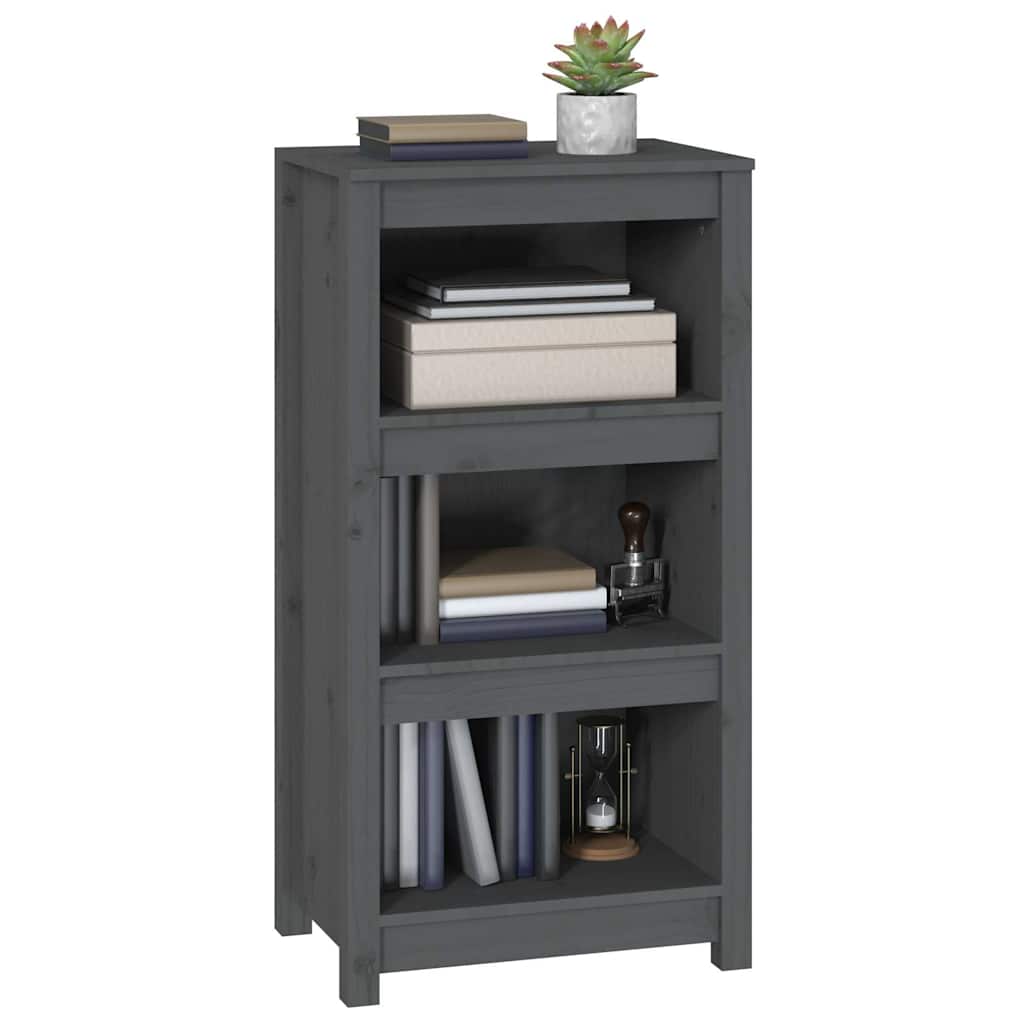 vidaXL Book Cabinet Grey 50x35x97 cm Solid Wood Pine