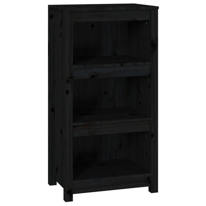 vidaXL Book Cabinet Black 50x35x97 cm Solid Wood Pine