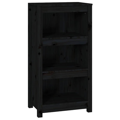 vidaXL Book Cabinet Black 50x35x97 cm Solid Wood Pine