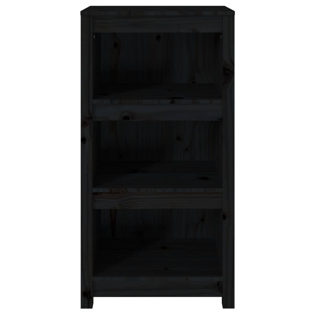 vidaXL Book Cabinet Black 50x35x97 cm Solid Wood Pine