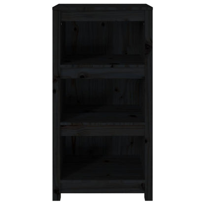 vidaXL Book Cabinet Black 50x35x97 cm Solid Wood Pine
