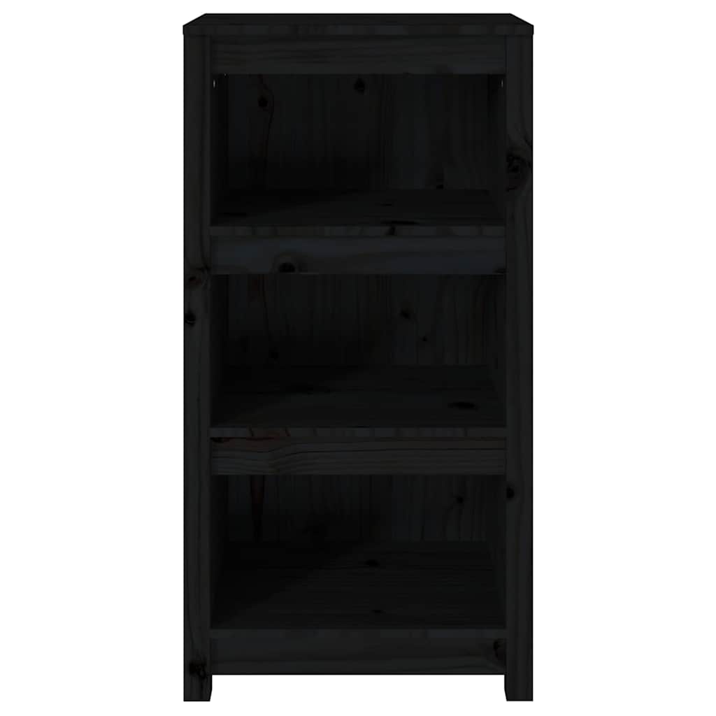 vidaXL Book Cabinet Black 50x35x97 cm Solid Wood Pine