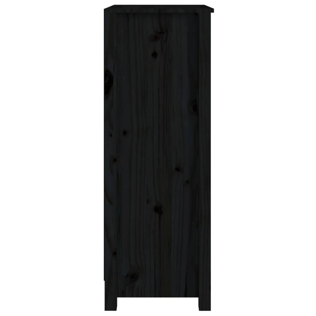 vidaXL Book Cabinet Black 50x35x97 cm Solid Wood Pine