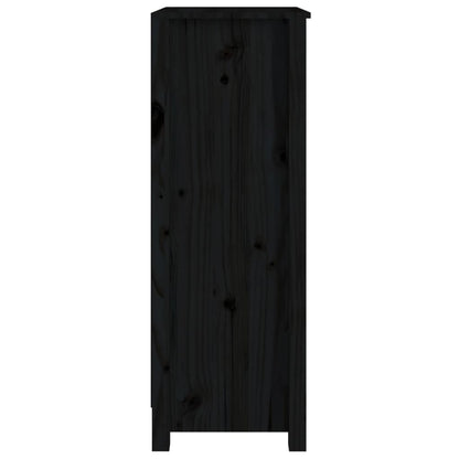 vidaXL Book Cabinet Black 50x35x97 cm Solid Wood Pine