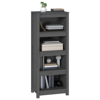 vidaXL Book Cabinet Grey 50x35x125.5 cm Solid Wood Pine
