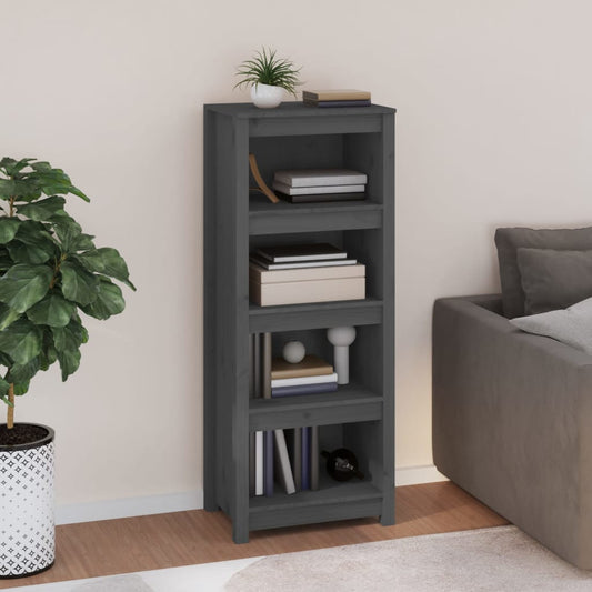 vidaXL Book Cabinet Grey 50x35x125,5 cm Solid Wood Pine
