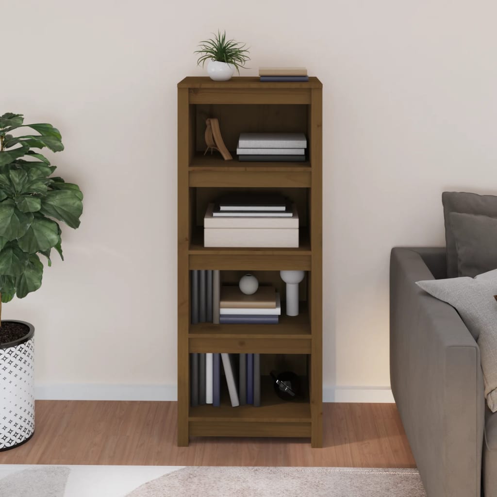 vidaXL Book Cabinet Honey Brown 50x35x125.5 cm Solid Wood Pine