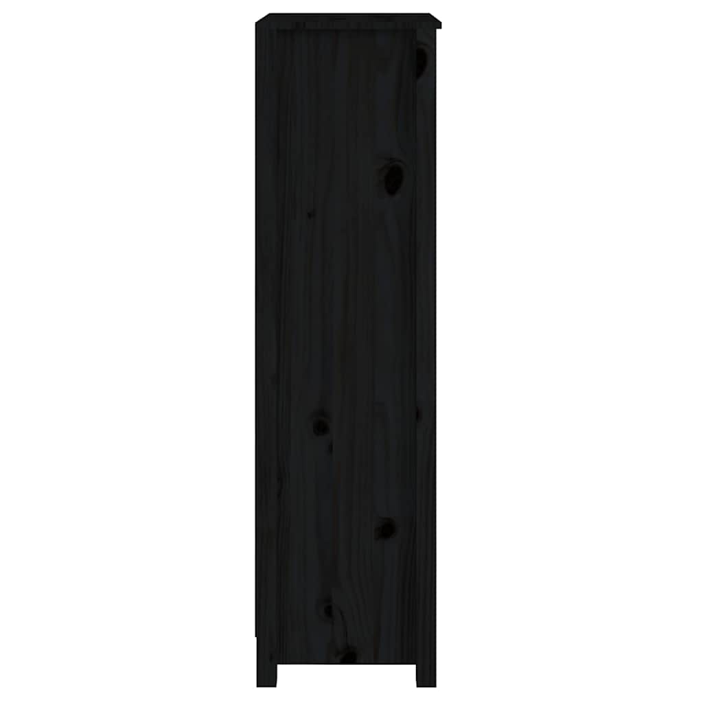 vidaXL Book Cabinet Black 50x35x125,5 cm Solid Wood Pine