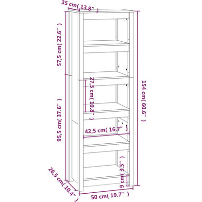 vidaXL Book Cabinet Honey Brown 50x35x154 cm Solid Wood Pine