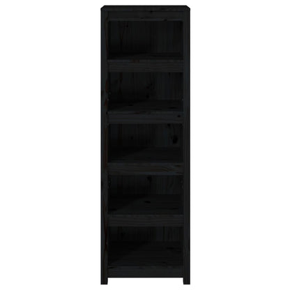 vidaXL Book Cabinet Black 50x35x154 cm Solid Wood Pine
