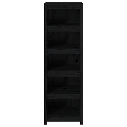 vidaXL Book Cabinet Black 50x35x154 cm Solid Wood Pine