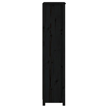 vidaXL Book Cabinet Black 50x35x154 cm Solid Wood Pine