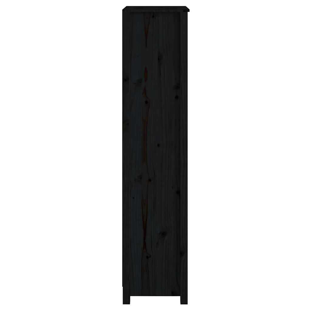 vidaXL Book Cabinet Black 50x35x154 cm Solid Wood Pine