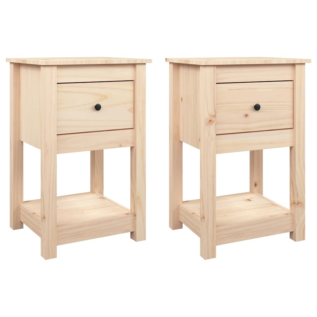 vidaXL Bedside Cabinets 2 pcs 40x35x61,5 cm Solid Wood Pine