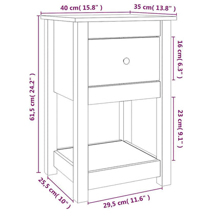 vidaXL Bedside Cabinets 2 pcs 40x35x61,5 cm Solid Wood Pine