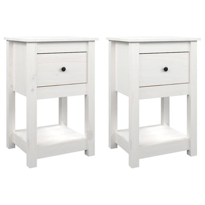 vidaXL Bedside Cabinets 2 pcs White 40x35x61.5 cm Solid Wood Pine