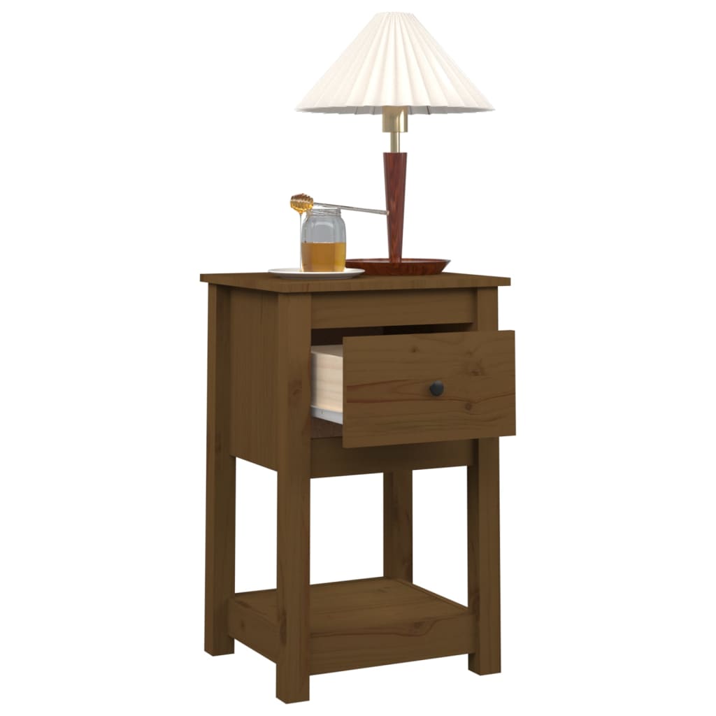 vidaXL Bedside Cabinet Honey Brown 40x35x61.5 cm Solid Wood Pine