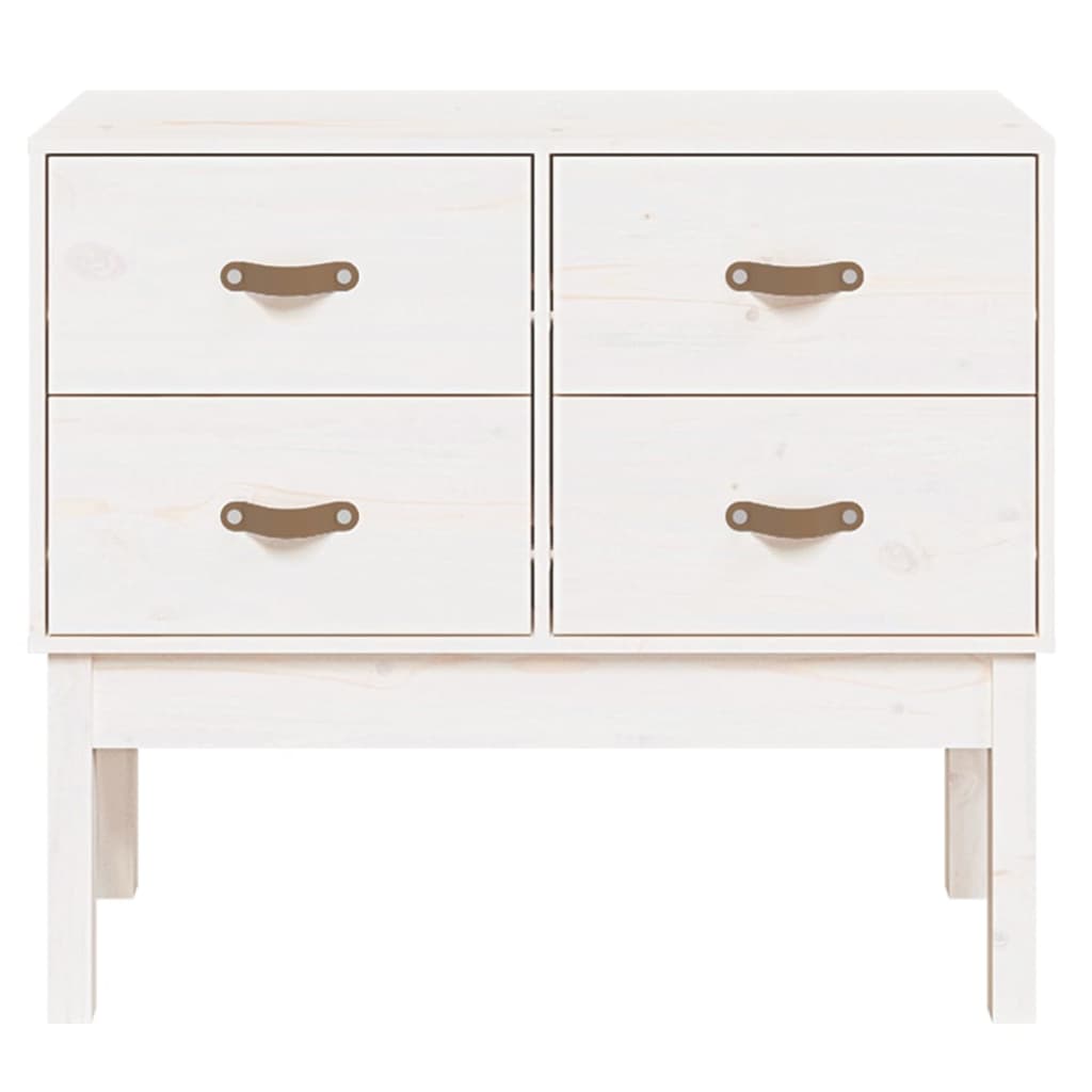 vidaXL Console Cabinet White 90x40x78 cm Solid Wood Pine