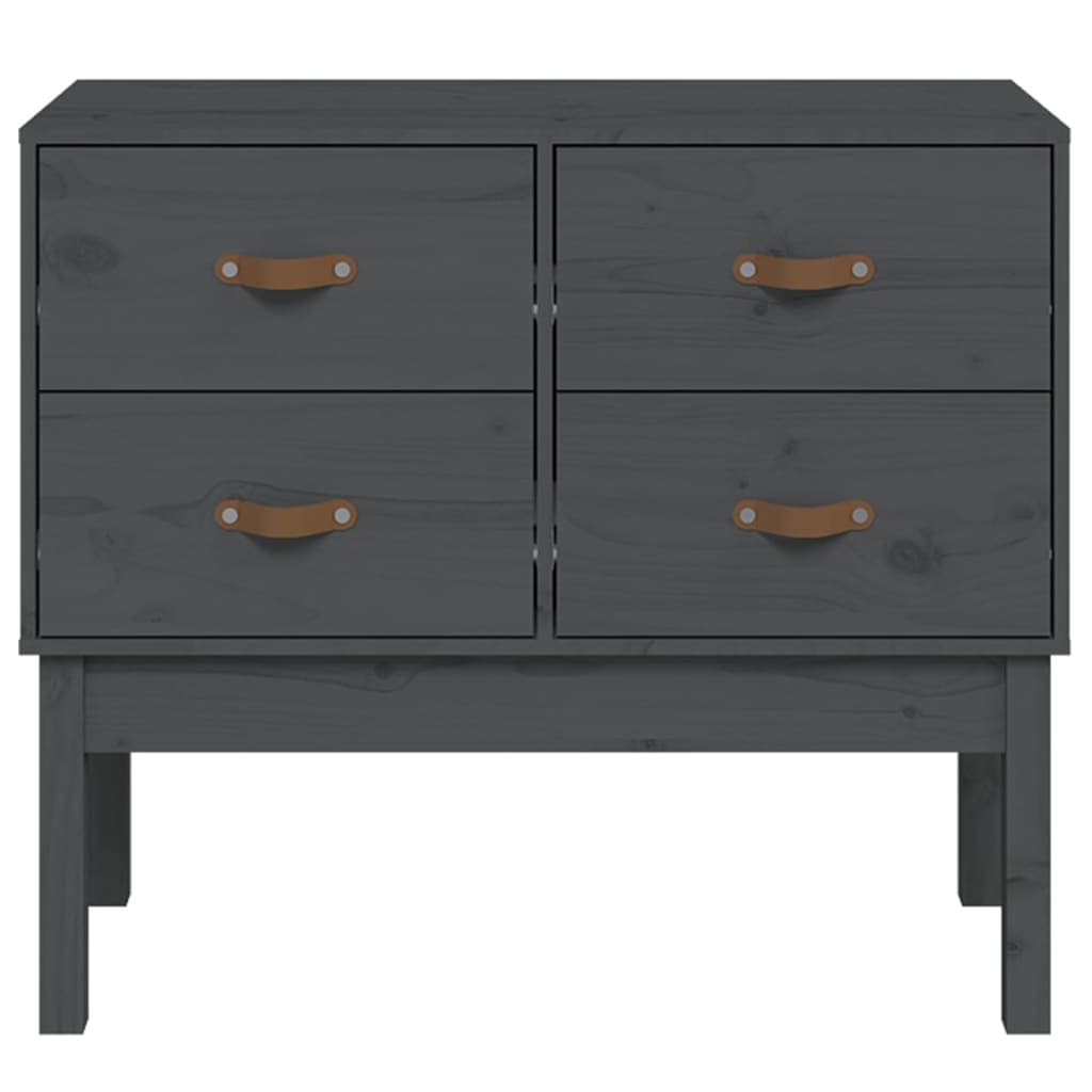 vidaXL Console Cabinet Grey 90x40x78 cm Solid Wood Pine