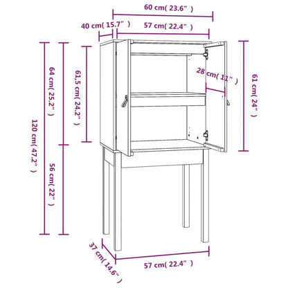 vidaXL Highboard Honey Brown 60x40x120 cm Solid Wood Pine