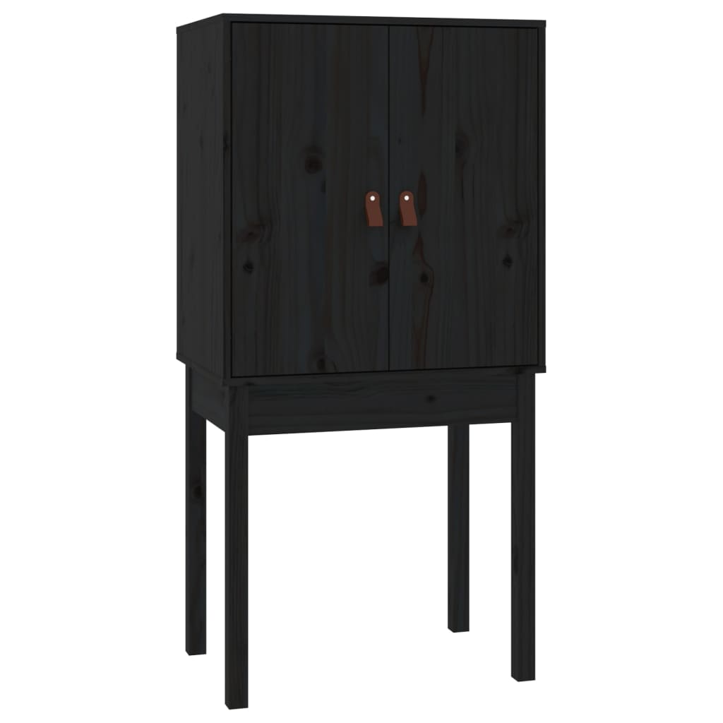 vidaXL Highboard Black 60x40x120 cm Solid Wood Pine
