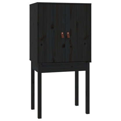 vidaXL Highboard Black 60x40x120 cm Solid Wood Pine