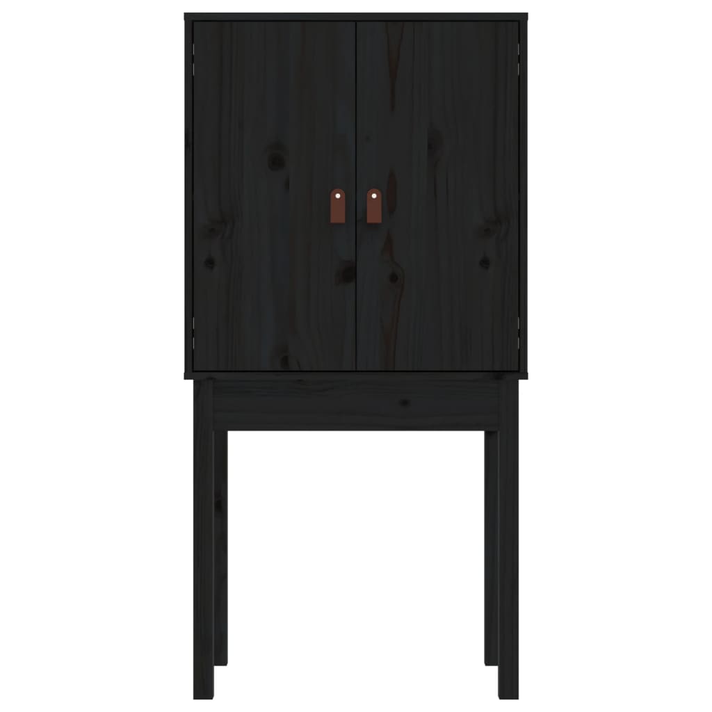 vidaXL Highboard Black 60x40x120 cm Solid Wood Pine