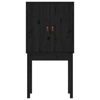 vidaXL Highboard Black 60x40x120 cm Solid Wood Pine