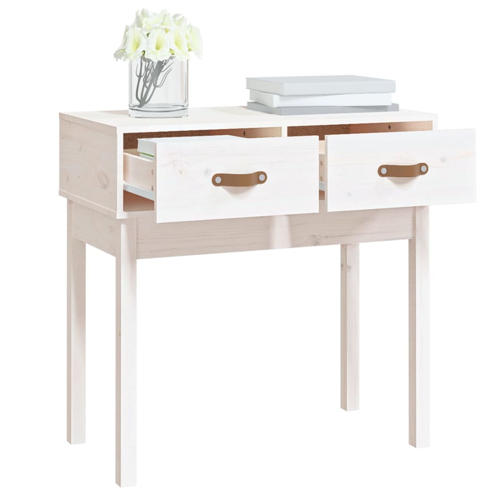 vidaXL Console Table White 76.5x40x75 cm Solid Wood Pine
