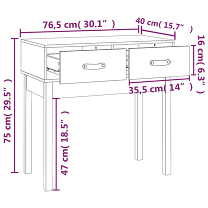 vidaXL Console Table Grey 76.5x40x75 cm Solid Wood Pine