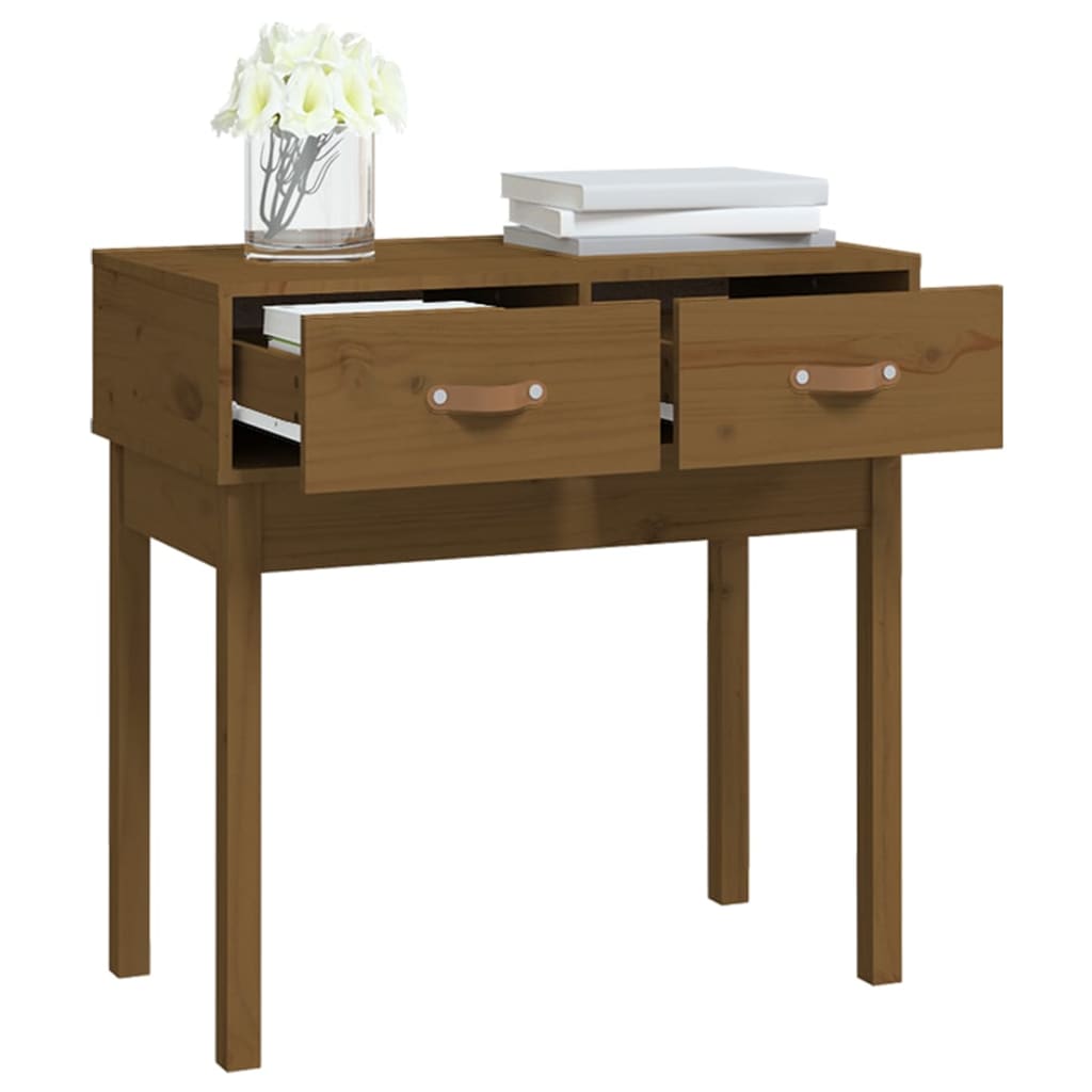 vidaXL Console Table Honey Brown 76.5x40x75 cm Solid Wood Pine