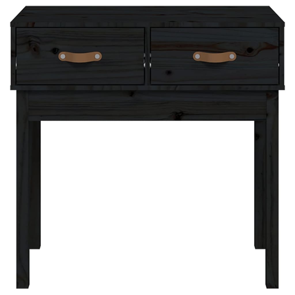 vidaXL Console Table Black 76.5x40x75 cm Solid Wood Pine
