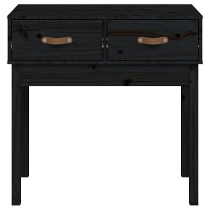 vidaXL Console Table Black 76.5x40x75 cm Solid Wood Pine