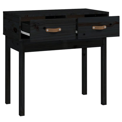 vidaXL Console Table Black 76.5x40x75 cm Solid Wood Pine