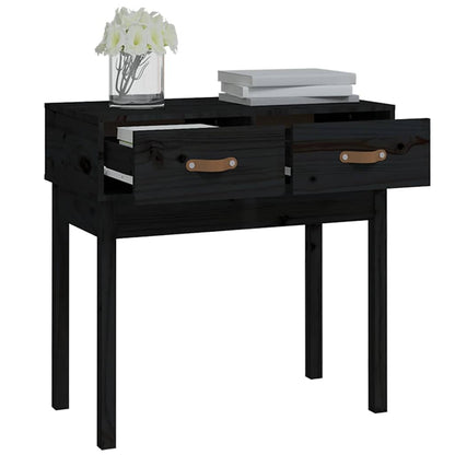 vidaXL Console Table Black 76,5x40x75 cm Solid Wood Pine