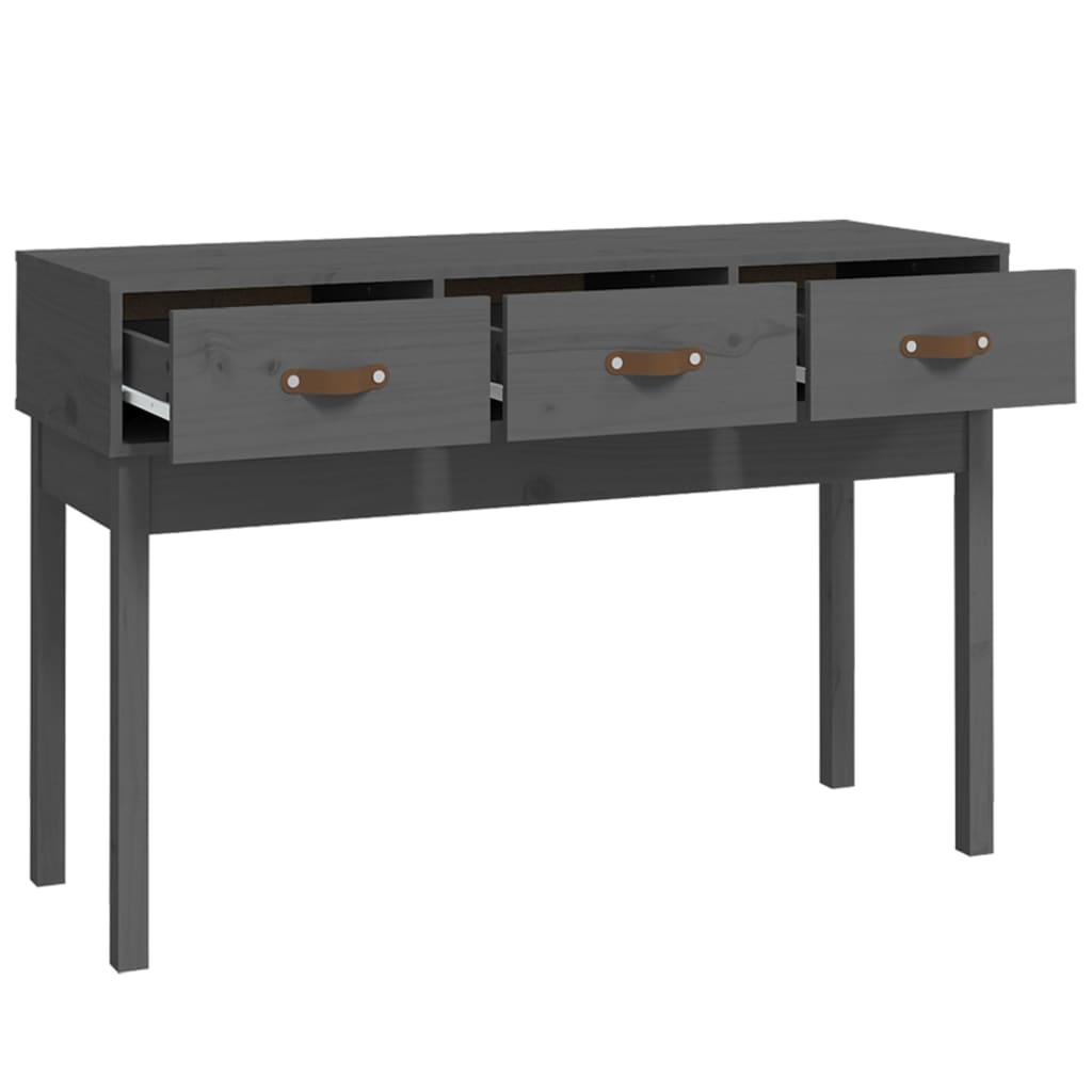 vidaXL Console Table Grey 114x40x75 cm Solid Wood Pine