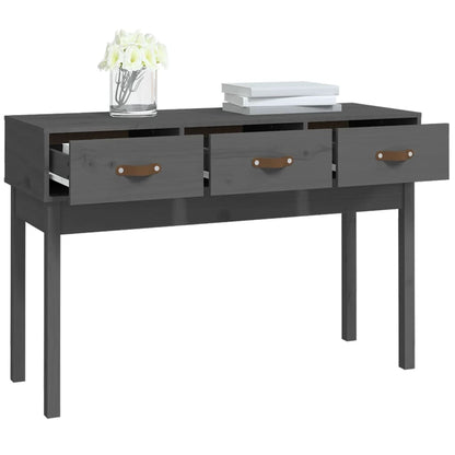 vidaXL Console Table Grey 114x40x75 cm Solid Wood Pine