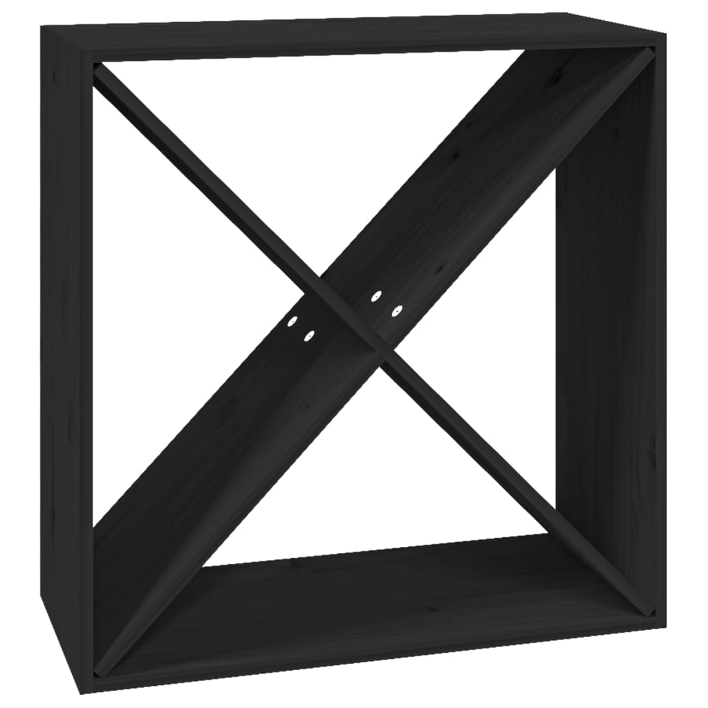 vidaXL Wine Cabinet Black 62x25x62 cm Solid Wood Pine