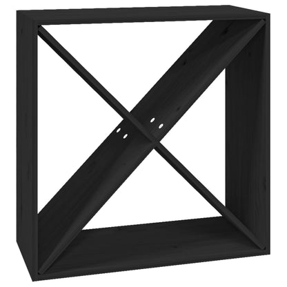 vidaXL Wine Cabinet Black 62x25x62 cm Solid Wood Pine