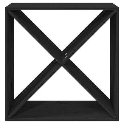 vidaXL Wine Cabinet Black 62x25x62 cm Solid Wood Pine