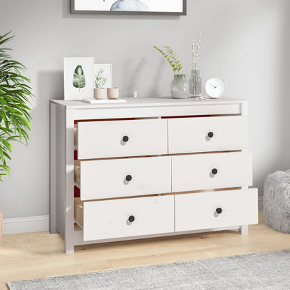vidaXL Side Cabinet White 100x40x72 cm Solid Wood Pine