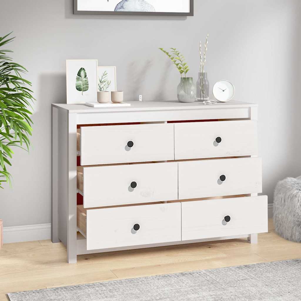 vidaXL Side Cabinet White 100x40x72 cm Solid Wood Pine