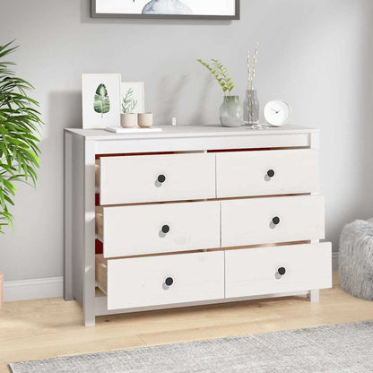 vidaXL Side Cabinet White 100x40x72 cm Solid Wood Pine