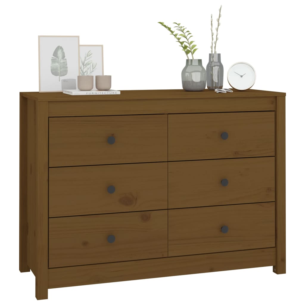 vidaXL Side Cabinet Honey Brown 100x40x72 cm Solid Wood Pine