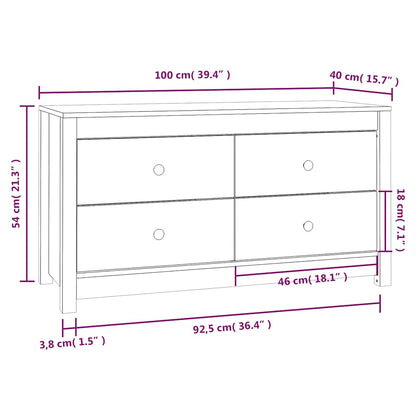 vidaXL Side Cabinet 100x40x54 cm Solid Wood Pine